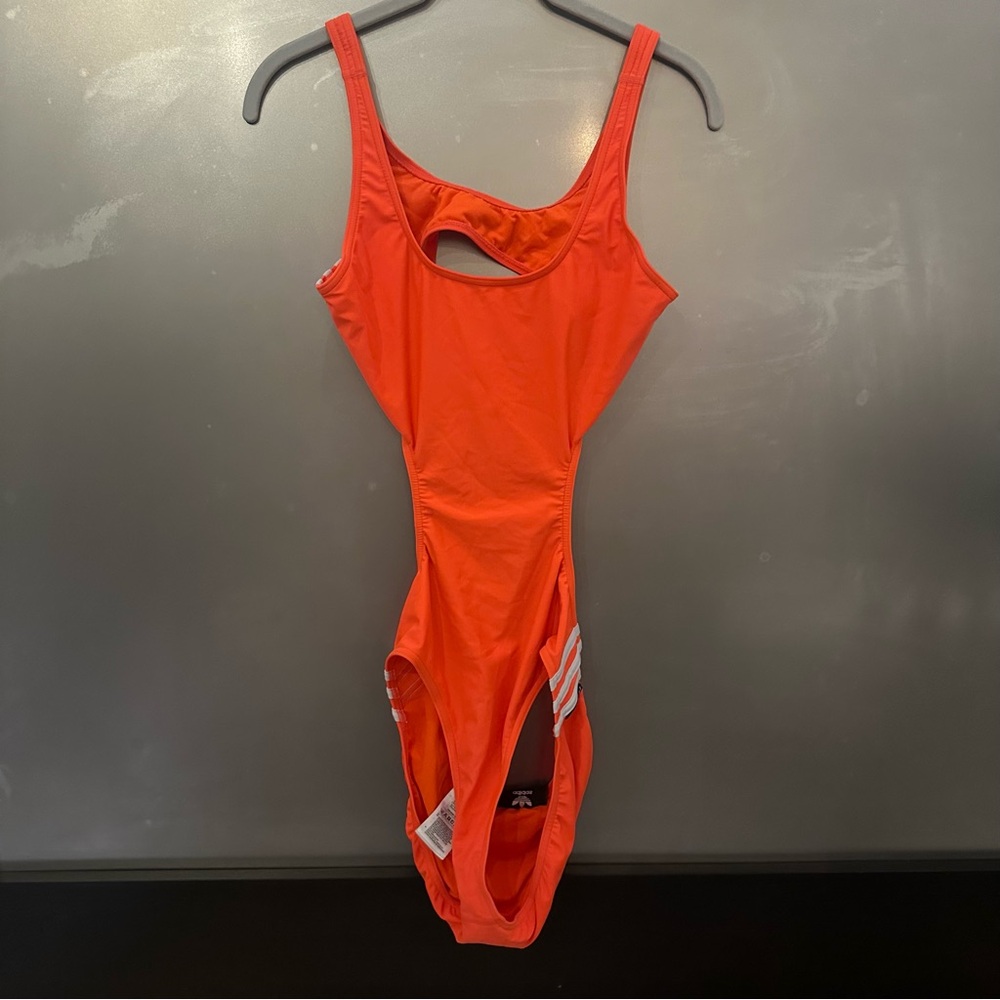 adidas Women's Bold Orange One-Piece Swimsuit